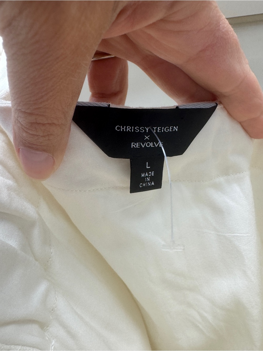 Chrissy Teigen x REVOLVE off-the-shoulder Cream Mini Dress size large - Picture 5 of 14